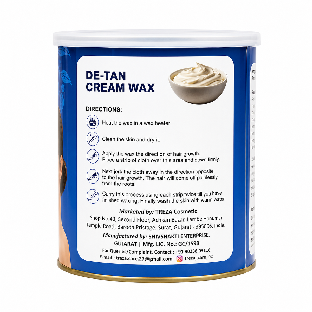 Treza Cosmetic De-Tan Cream Wax – 800g