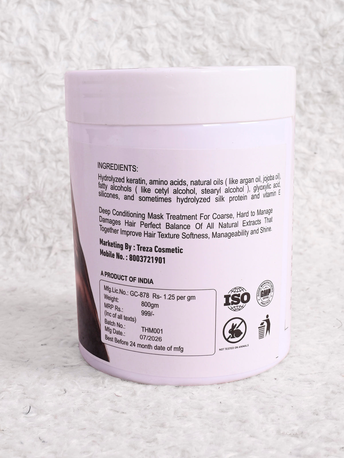 Treza Cosmetic Keratin  Hair Spa Treatment Cream – 800g
