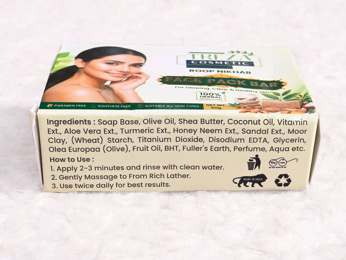 Treza Cosmetic Roop Nikhar Facepack Bar Pack of 3 - 3x50gm