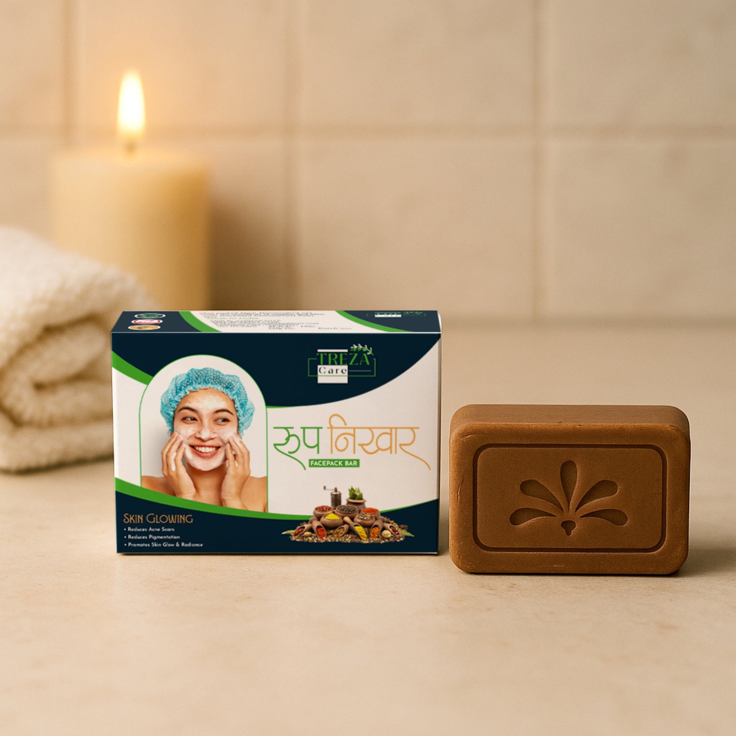 Treza Care Roop Nikhar Facepack Bar Pack of 3 - 3x50gm