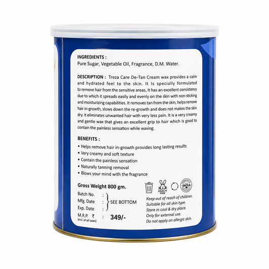 Treza Cosmetic De-Tan Cream Wax – 800g